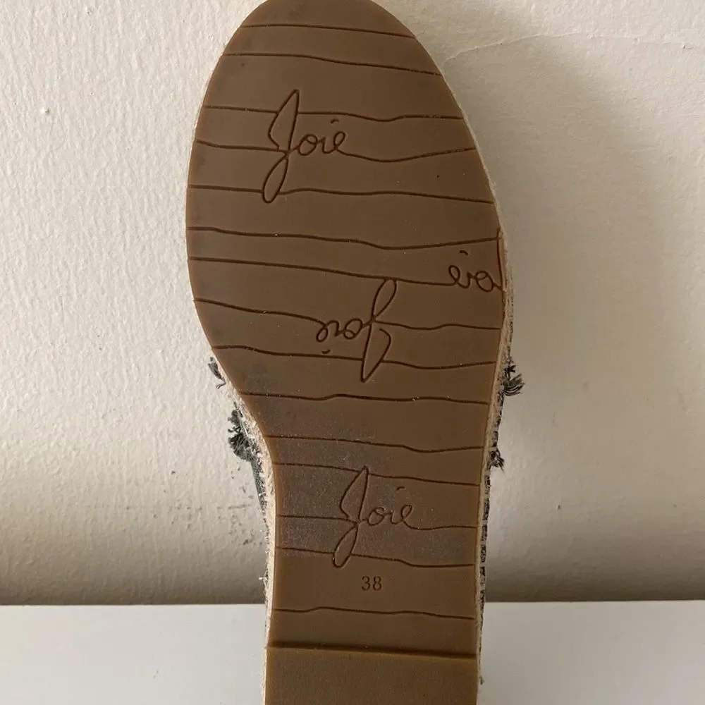 Joie Olive Green Fringe Espadrille Slip On Flats Size 38 US Size 7.5
